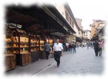 Die Schmuckl&auml;den auf der Ponte Vecchio