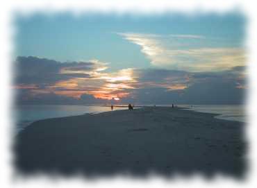 Sonnenuntergang an der Sandbank