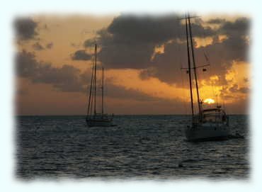 Sonnenuntergang bei der Saline Bay auf Mayreau