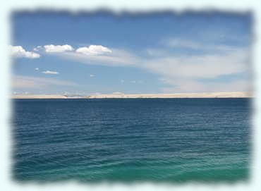 Ausblick auf das Meer mit Wolken