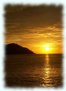 Sonnenuntergang in der Anse Lazio auf Praslin