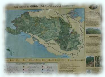 Plan des Nationalparks 'Morne Seychellois' auf Mahé