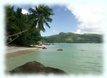 kleiner Stand in der Anse Louis im Hintergrund die Anse a la Mouche