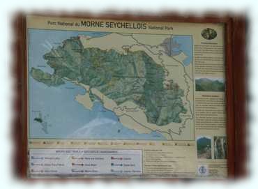 Karte des Nationalparks Morne Seychellois
