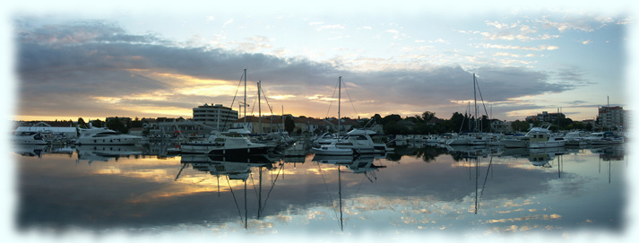 Panoramaphoto von der Marina Šangulin