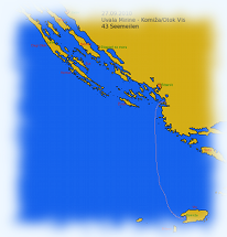 Vorschaukarte Schlag Uvala Mirine nach Komiža/Otok Vis