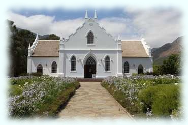 Blick auf die Front der Dutch Reformed Church