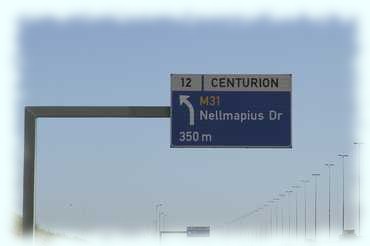 Autobahnhinweistafel Centurion