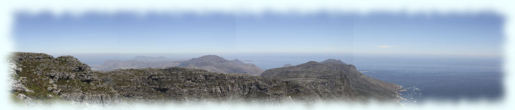 Ein Panoramaphoto vom Meeresblick vom Tafelberg
