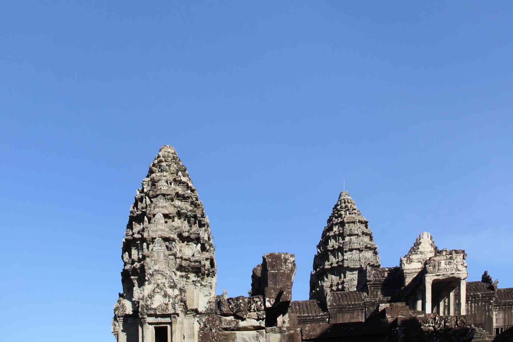 Blick auf 2 der 5 Türme des Tempels Angkor Wat