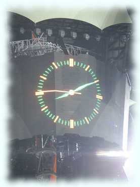 Die Uhr auf dem Screen läuft ab